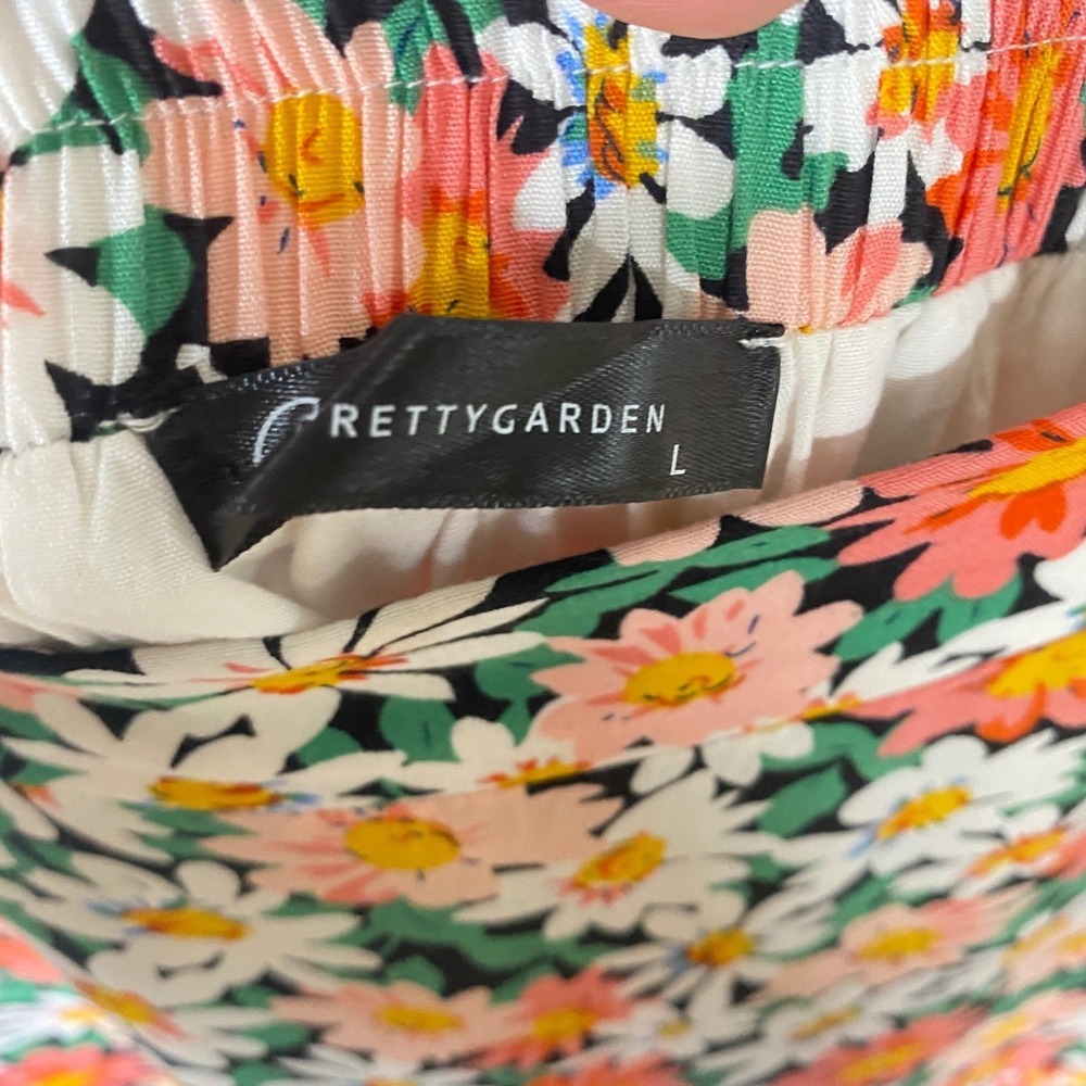 Prettygarden Cottage Country Midi Skirt Size‎ Large Hi-Low Lined Flowy Airy - Picture 8 of 10